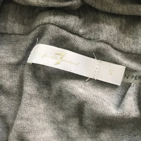 7 For All Mankind grey modal waterfall cardigan topper shirt top tunic - Picture 4 of 7